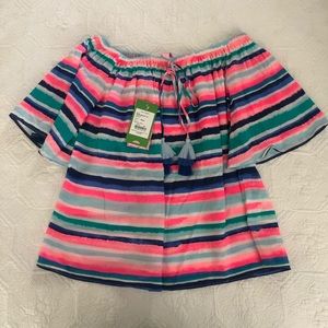LILLY PULITZER Saunders Top SANDY SHELL STRIPE XS